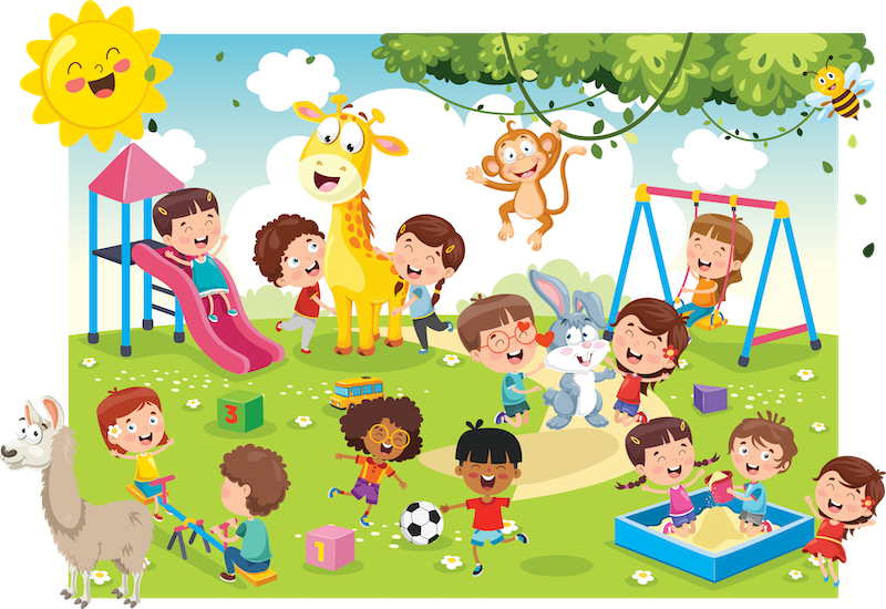 Hero image of playful scene for kids